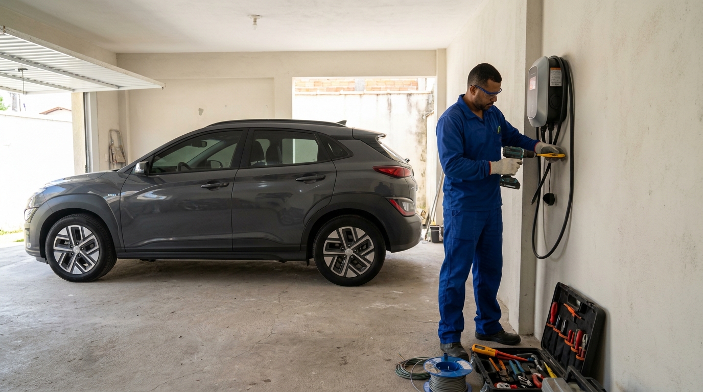 Instalacao de carregador de carro eletrico em Viamão‑RS