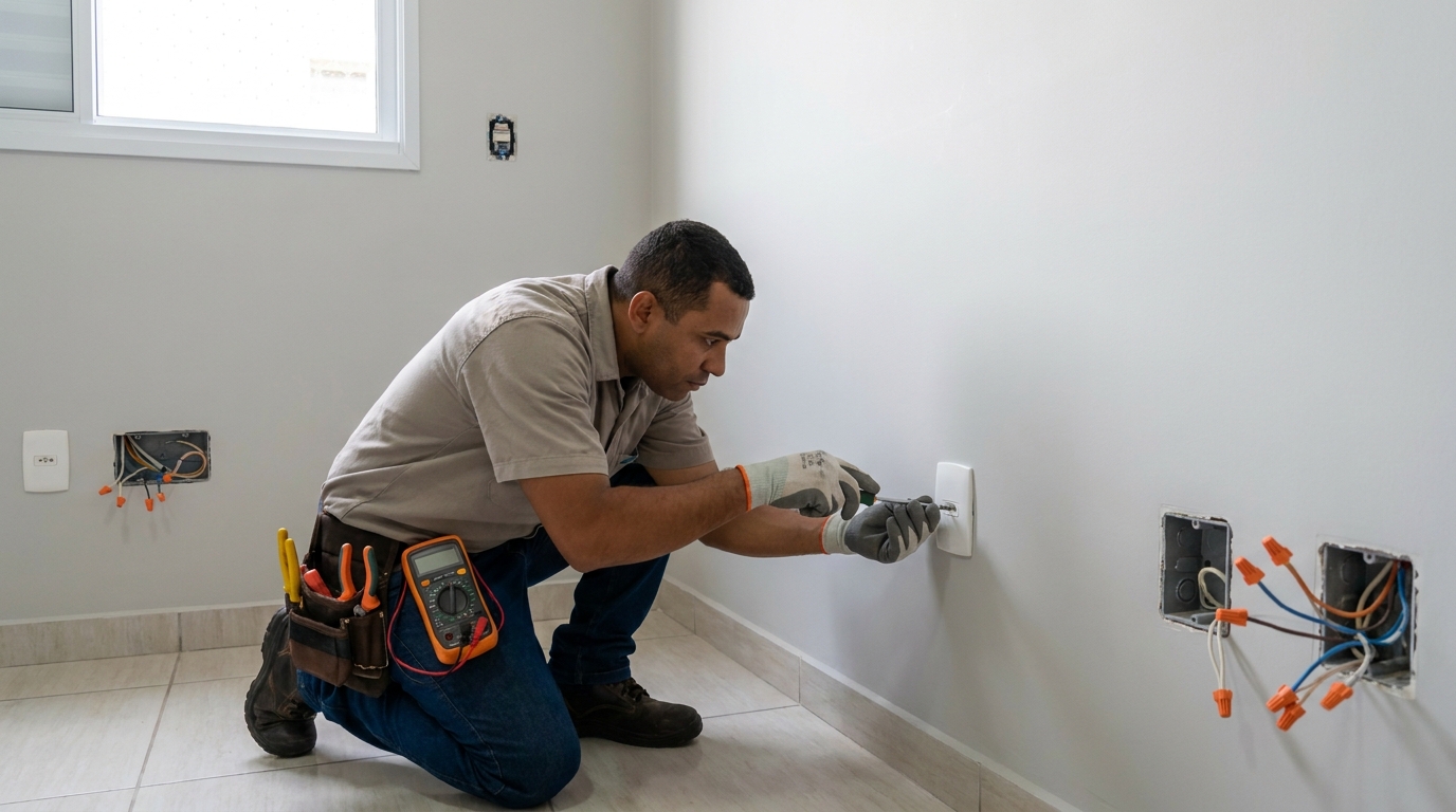 Instalacao de tomada e interruptor em Viamão‑RS