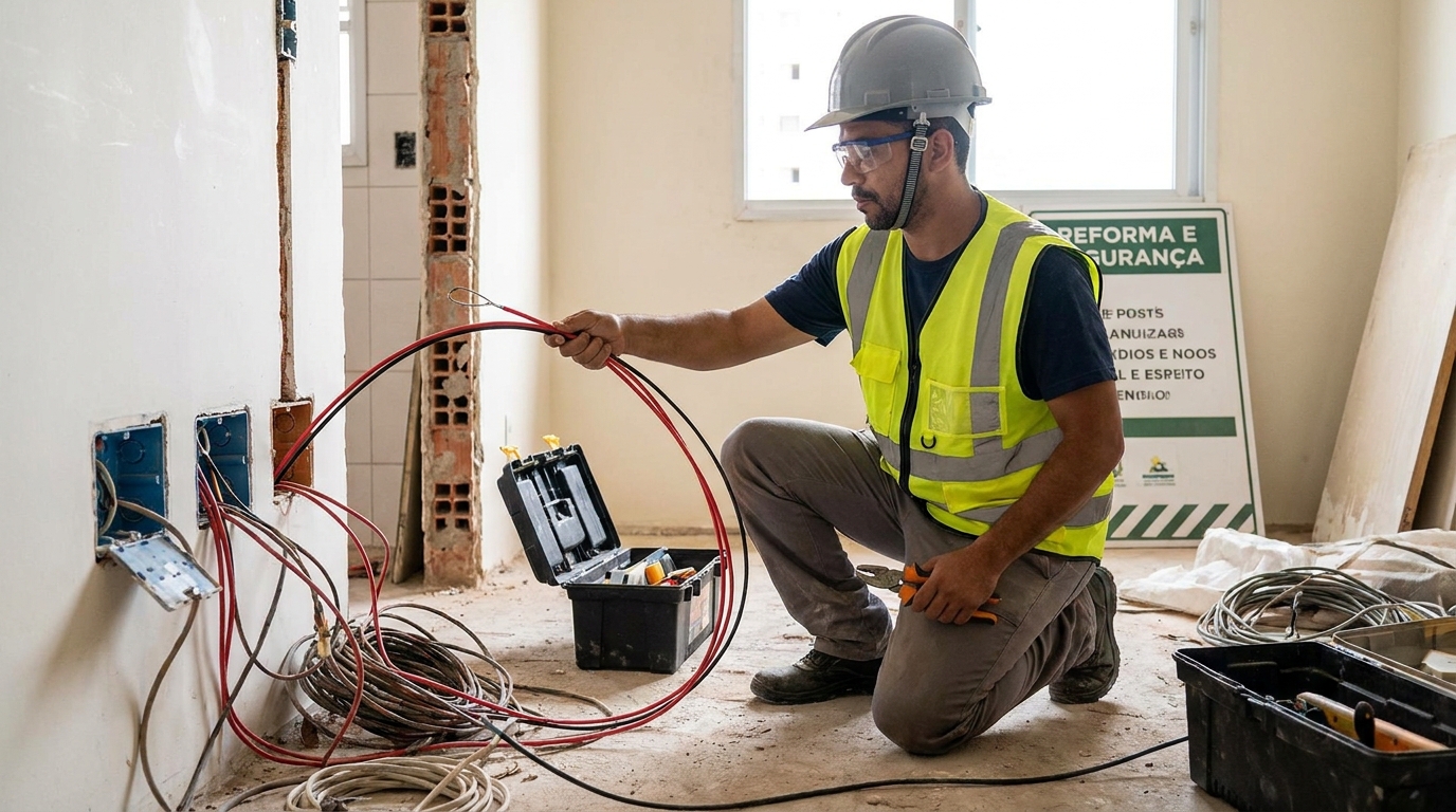 Troca de fiacao eletrica em Viamão‑RS